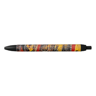 Stylo Noir Roue circulaire Abstraite rouge rouge noir
