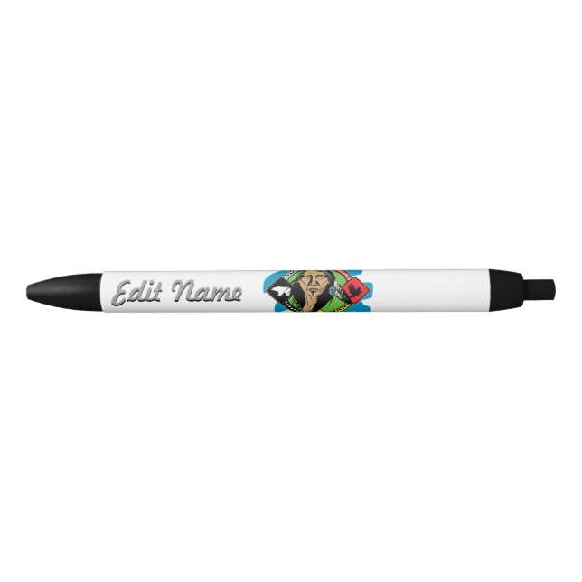 Stylo Noir Roue de médecine de Natif américain (Devant)