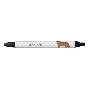 Stylo Noir Rouge Et Tan Rottweiler Cute Cartoon Chien Et Nom