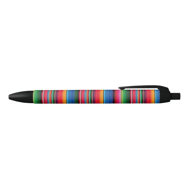Stylo Noir Rouge Serape Saltillo traditionnelle mexicaine cou (Haut)