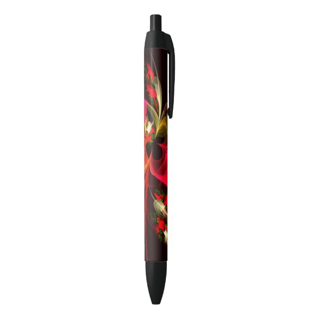 Stylo Noir Rouge Vert Floral Moderne Art Abstrait Motif #02 (Bas (Vertical))