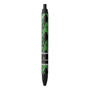 Stylo Noir Rouleau vert nommé fait sur commande Derby de