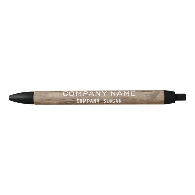 Stylo Noir Rustic Plain Wood Company/événement (Devant)