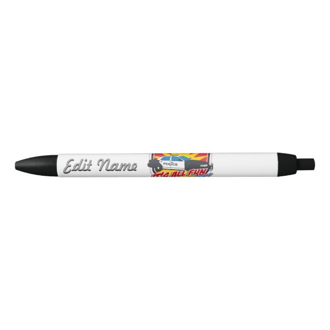 Stylo Noir Sa toute la police d'amusement (Devant)