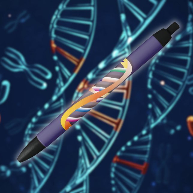 Stylo Noir Science de l'ADN (DNA Helix Cool Modern Science Pen)