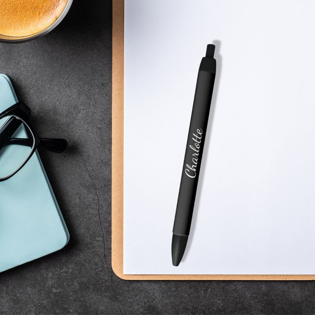 Stylo Noir Script de nom noir élégant (Créateur téléchargé)