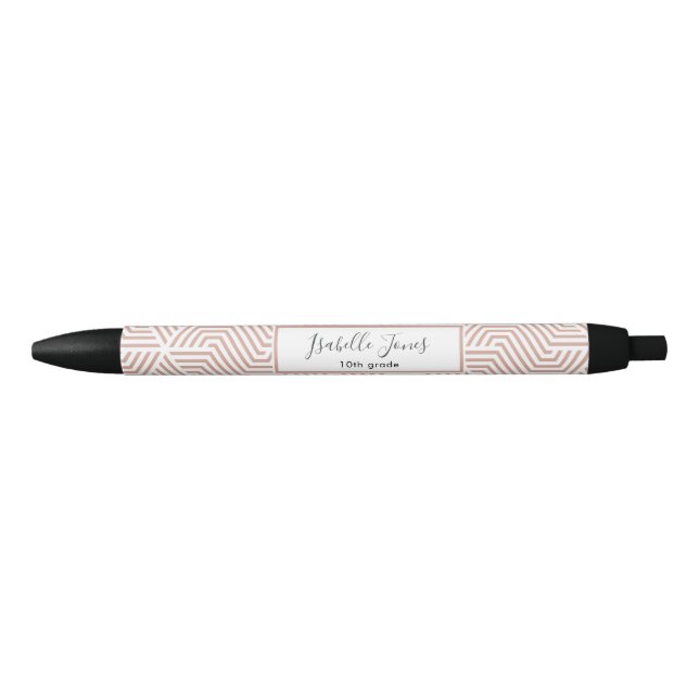 Stylo Noir script géométrique stylisé personnalisation blac d (Devant)