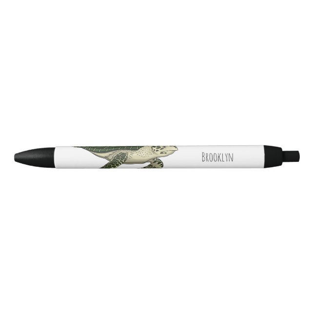 Stylo Noir Sea turtle cartoon (Devant)