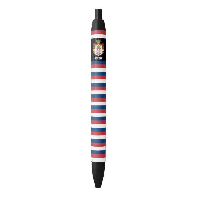 Stylo Noir Serbie Drapeau mignon Patriotique (devant Vertical)