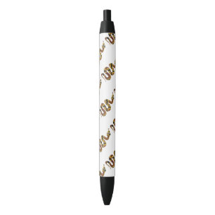 Stylo Noir Serpent Brown et Silhouette Or