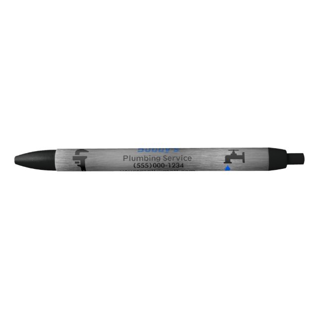 Stylo Noir Service de plomberie de l'entrepreneur Chrome Desi (Devant)