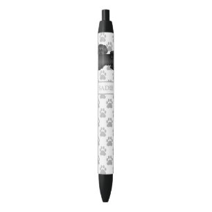Stylo Noir Shih Tzu noir Chien de dessin animé mignon & nom