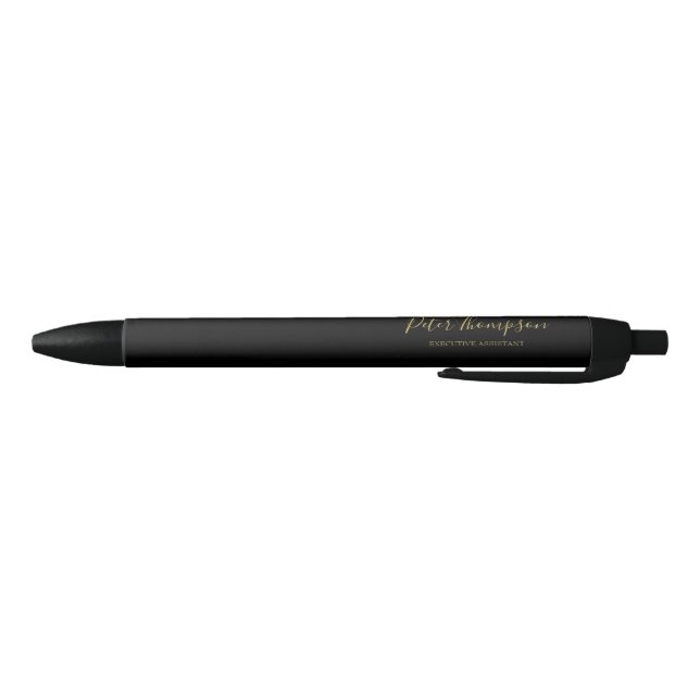 Stylo Noir Signature élégante du script d'entreprise (Bas)