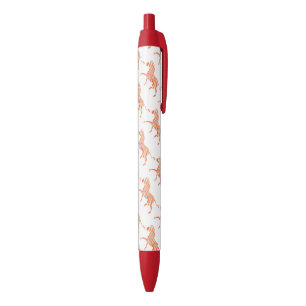 Stylo Noir Silhouette Zèbre orange et blanc