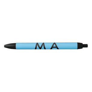 Stylo Noir Simple monogramme ajouter votre nom lettre man min