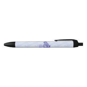 Stylo Noir Sirène assise bleue