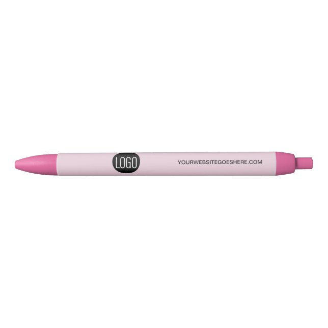 Stylo Noir Site Web du logo Entreprise personnalisé Rose (Devant)