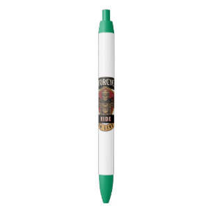 Stylo Noir Skull Ride Cycles moteurs, Ride To Live