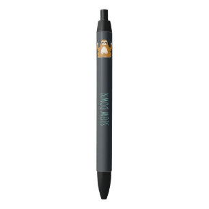 Stylo Noir Sloth in Lotus Yoga Pose "Ralentir"