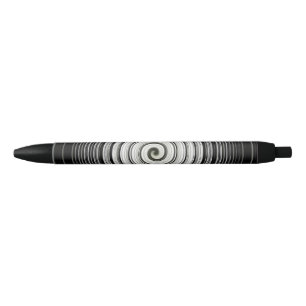 Stylo Noir spirale noire et blanche