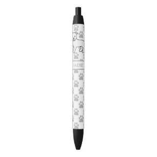 Stylo Noir Staffie anglais blanc Chien de dessin animé mignon