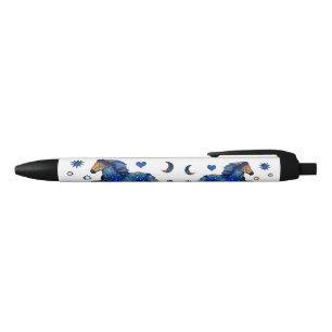 Stylo Noir Stary Night Islandais Chevaux et étoiles
