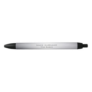 Stylo Noir Style argenté balayé métallique moderne de regard