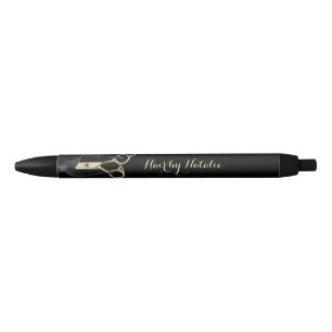 Stylo Noir Styliste De Cheveux Salon Moderne De Ciseaux Noirs