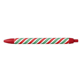 Stylo Noir sucre de canne de menthe poivrée à motif rayé