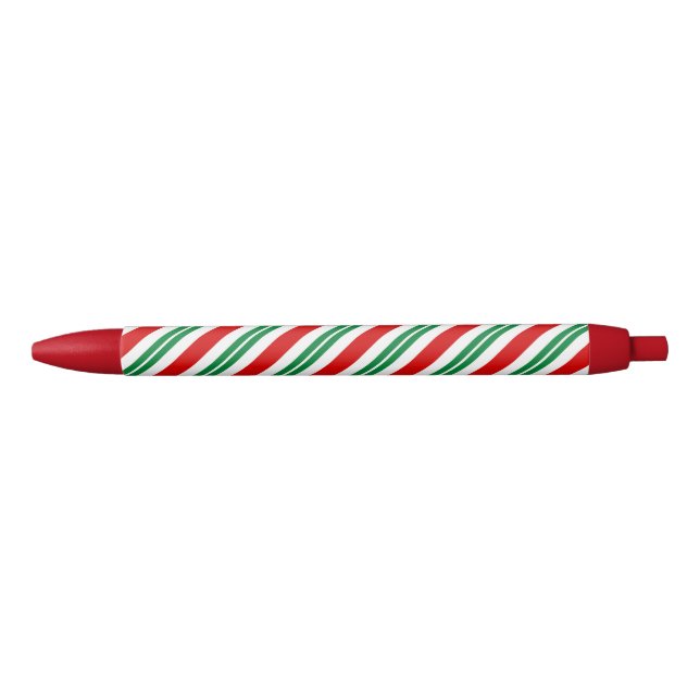 Stylo Noir sucre de canne de menthe poivrée à motif rayé (Devant)