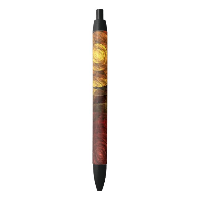 Stylo Noir Sun Flower Floral Moderne Art Motif Abstrait (devant Vertical)