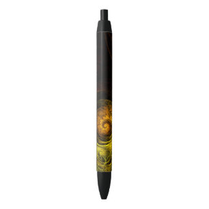 Stylo Noir Sunrise Floral Red Abstrait Art
