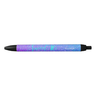 Stylo Noir Sweet 16 Turquoise Parties scintillant violet Éper