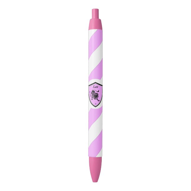 Stylo Noir Symbole de Leo   (devant Vertical)