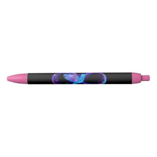 Stylo Noir Symbole de Neon Infinity par Glowing Hummingbird