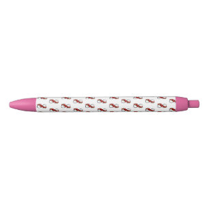 Stylo Noir Symbole d'infini avec les roses rouges