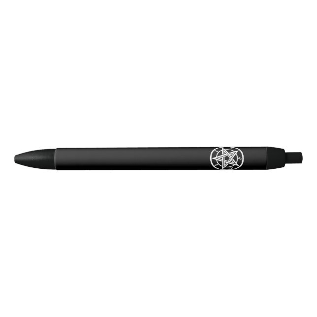 Stylo Noir Symbole pentagramme classique (Devant)