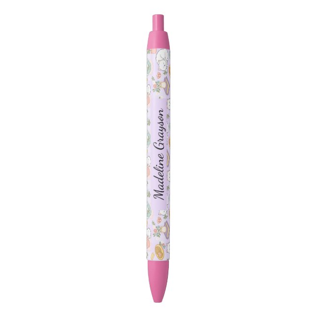 Stylo Noir Tea & Bookish Cats Pen (devant Vertical)