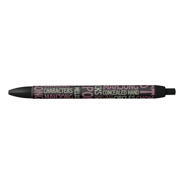 Stylo Noir Terminologie du Mahjong (Devant)