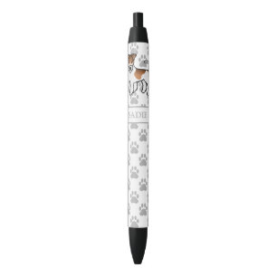 Stylo Noir Térrier Fox à fil poil blanc et fauve Chien mignon
