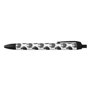 Stylo Noir Tête de magnifique cheval noir  