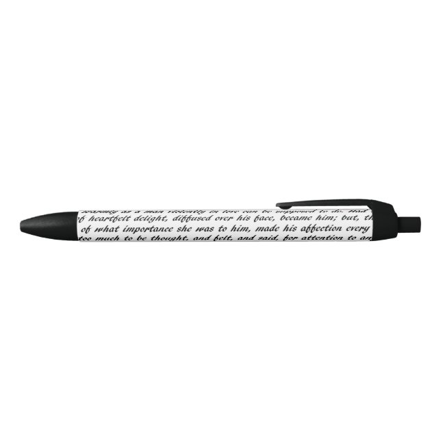 Stylo Noir Texte de fierté et de préjudice (Haut)