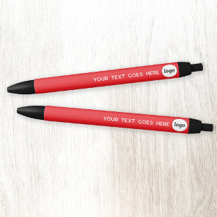 Stylo Noir Texte de logo rouge pour la marque commerciale pro