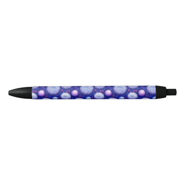 Stylo Noir Texture Abstraite avec Orbes brillants et Fuzzy (Devant)