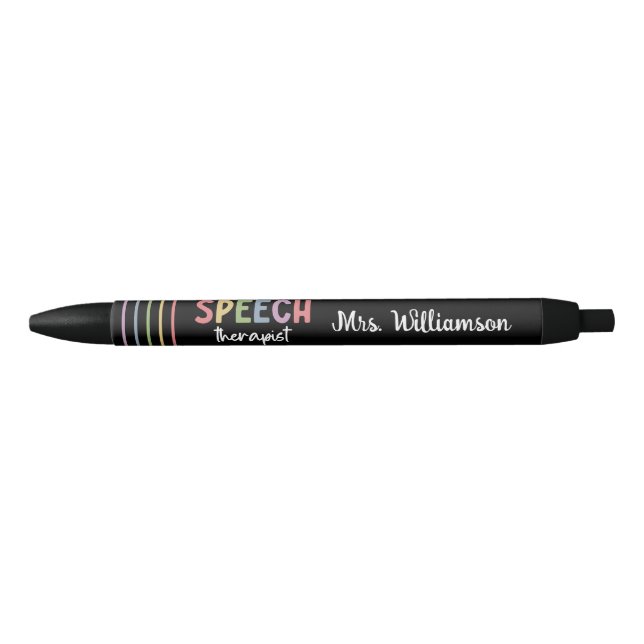 Stylo Noir Thérapeute de la parole personnalisée SLP Patholog (Devant)