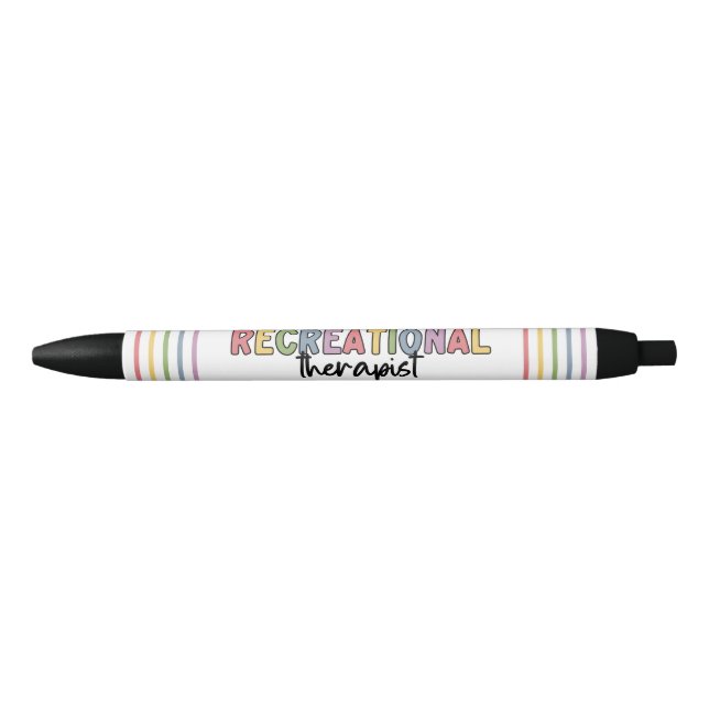Stylo Noir Thérapeute récréative colorée (Devant)