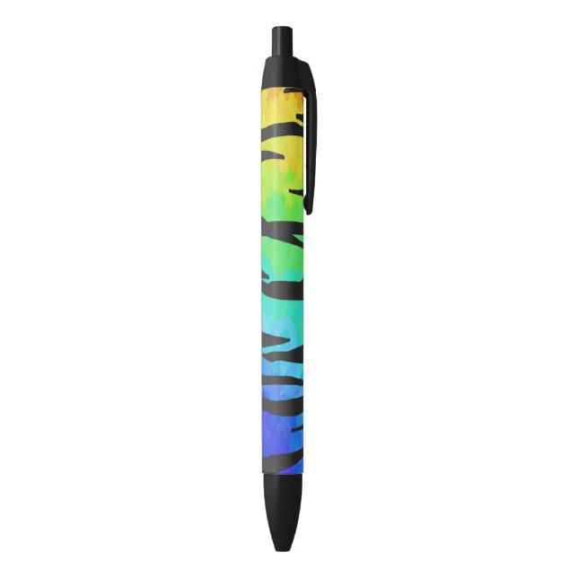 Stylo Noir Tiger noir et arc-en-ciel (Bas (Vertical))