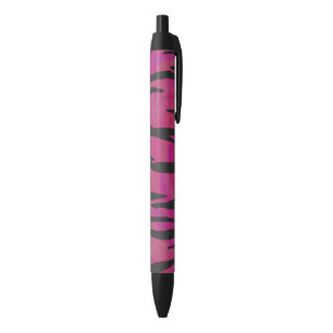 Stylo Noir Tiger rose chaud et noir