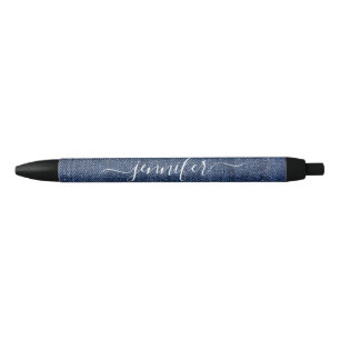 Stylo Noir tissu personnalisé de jeans en denim bleu élégant