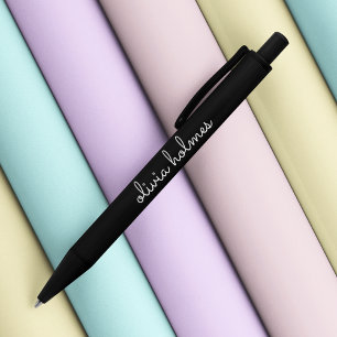 Stylo Noir Trendy Monogram Name de script noir moderne